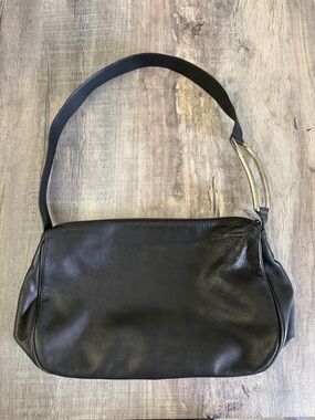 Furla Classic Black Leather Shoulder Bag